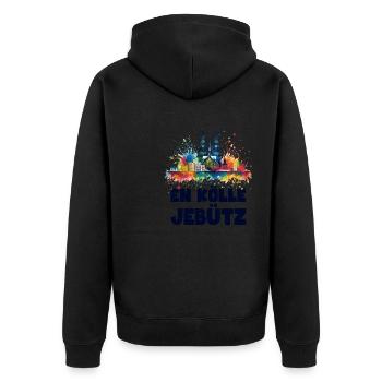 Köln Kölle Karneval Gebützt Kölle Alaaf Jeck Party - Unisex Premium Bio Zip Hoodie - Schwarz - Hinten - Nico (187cm)