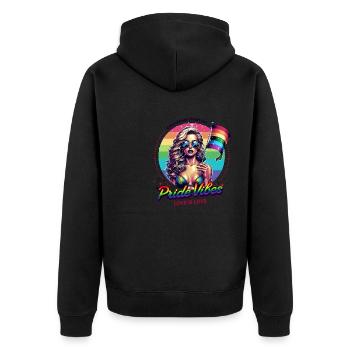 Pride Gay CSD Love LGBTQ Colors of the Rainbow - Unisex Premium Organic Zip Hoodie - black - Back - Nico (187cm)