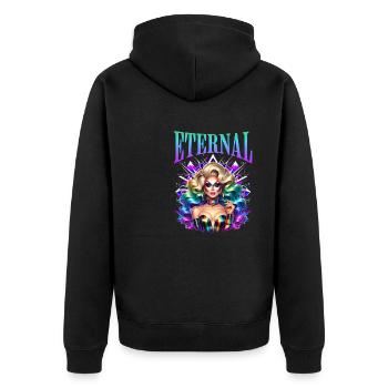 Fierté et glamour LGBTQ+ éternels - Veste à capuche bio Premium Unisexe - noir - Dos - Nico (187cm)