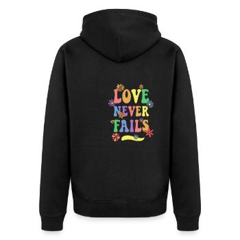 Love is Love, Gay Pride, LGBTQ+ - Unisex Premium Organic Zip Hoodie - black - Back - Nico (187cm)