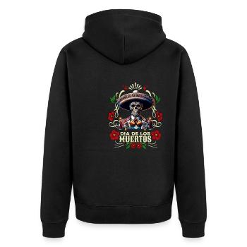 Dia de los Muertos Coloré - Veste à capuche bio Premium Unisexe - noir - Dos - Nico (187cm)