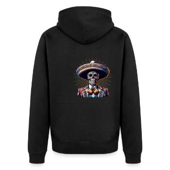 Dia de los Muertos Coloré - Veste à capuche bio Premium Unisexe - noir - Dos - Nico (187cm)