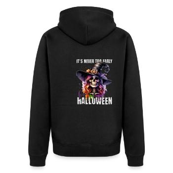 In einer Welt voller Prinzessinnen sei eine Hexe - Unisex Premium Bio Zip Hoodie - Schwarz - Hinten - Nico (187cm)