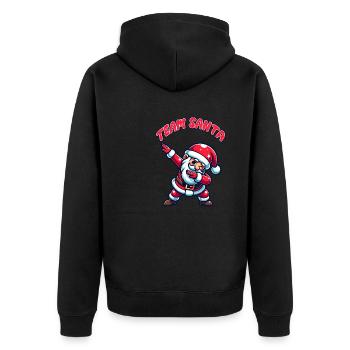 Ho Ho Ho Joyeux Noël, Équipe du Père Noël - Veste à capuche bio Premium Unisexe - noir - Dos - Nico (187cm)