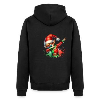 Christmas Is Coming Merry Christmas Elf - Unisex Premium Organic Zip Hoodie - black - Back - Nico (187cm)