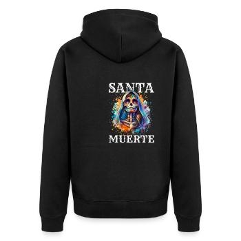 Santa Muerte pour le carnaval, Halloween et le Día de - Veste à capuche bio Premium Unisexe - noir - Dos - Nico (187cm)