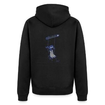 crayon & liberté - Veste à capuche bio Premium Unisexe - noir - Dos - Nico (187cm)