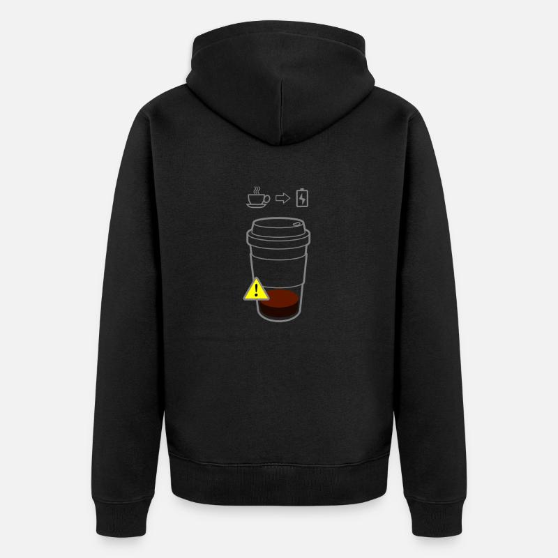 Warning Coffee Low - Veste à capuche bio Premium Unisexe - noir