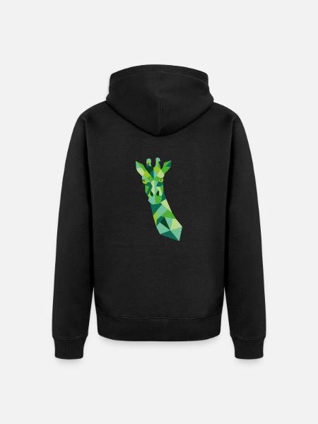 GIRAFFE GRÜN - Unisex Premium Bio Zip Hoodie - Schwarz