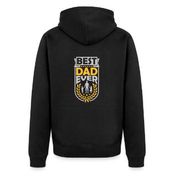 Meilleure couronne de laurier de papa de tous les temps - Veste à capuche bio Premium Unisexe - noir - Dos - Nico (187cm)