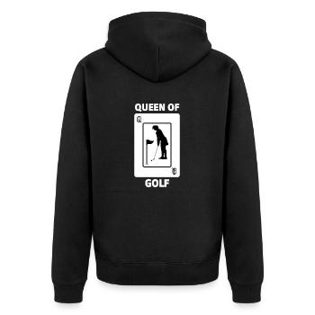T-shirt Reine du golf - Veste à capuche bio Premium Unisexe - noir - Dos - Nico (187cm)
