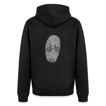 Fahrrad Fingerabdruck Bike - Unisex Premium Bio Zip Hoodie - Schwarz - Hinten - Nico (187cm)