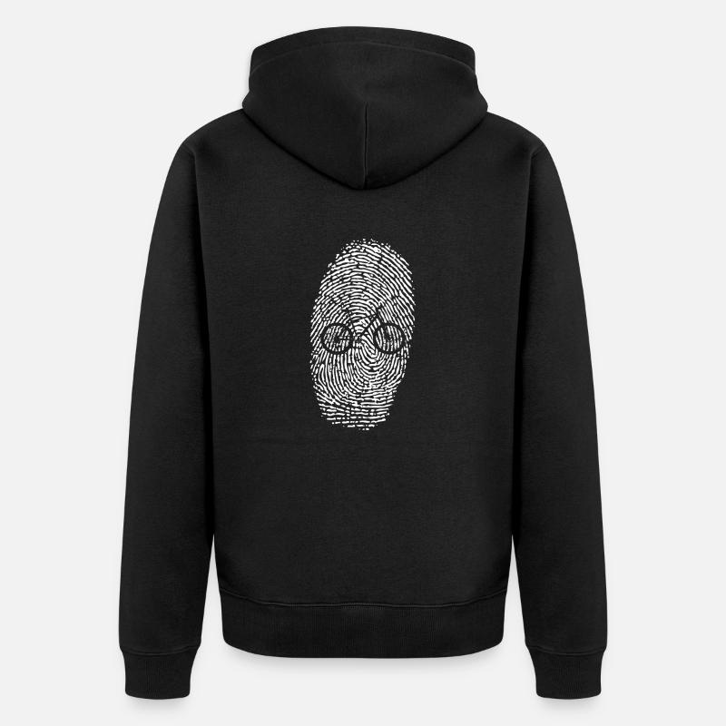 Vélo à empreintes digitales - Veste à capuche bio Premium Unisexe - noir