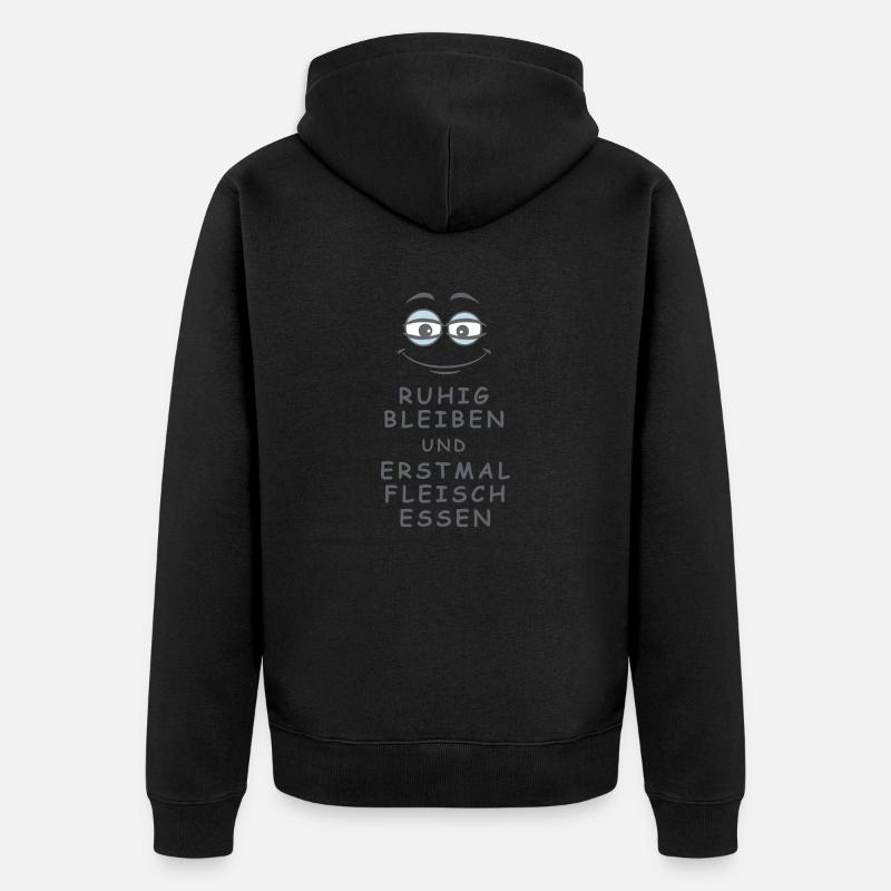 Fleisch essen - Unisex Premium Bio Zip Hoodie - Schwarz