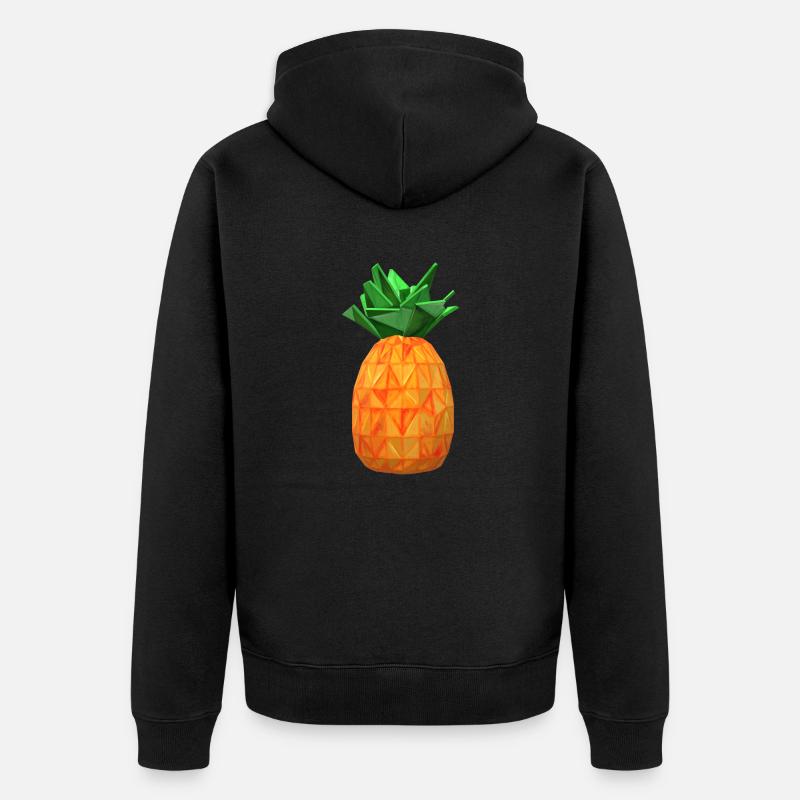 Ananas Polygone Fruit Ananas Healthy - Veste à capuche bio Premium Unisexe - noir