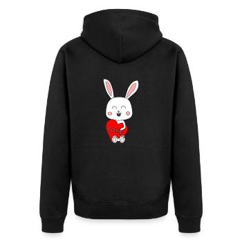 Lapin d’amour - Veste à capuche bio Premium Unisexe - noir - Dos - Nico (187cm)