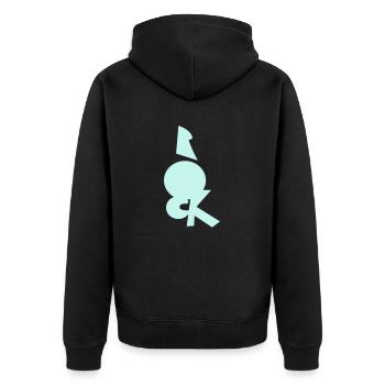 Rock - Unisex Premium Bio Zip Hoodie - Schwarz - Hinten - Nico (187cm)
