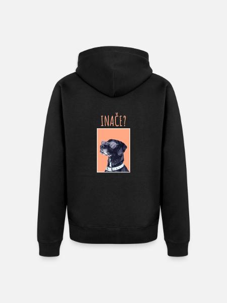 INAČE MAJICA - Unisex Premium Bio Zip Hoodie - Schwarz