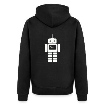 roboter - Unisex Premium Bio Zip Hoodie - Schwarz - Hinten - Nico (187cm)