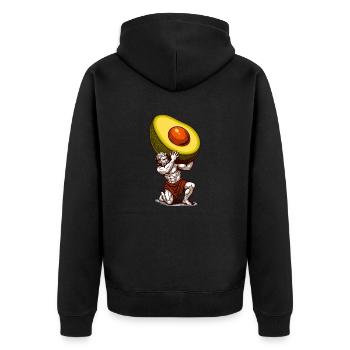 Statue des Rechtsanwalts - Unisex Premium Bio Zip Hoodie - Schwarz - Hinten - Nico (187cm)