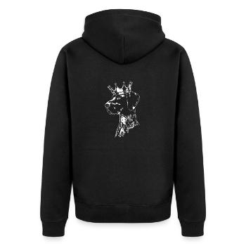 FRANÇAIS CHEVEUX COURTS Couronne Chien Chien Wilsigns - Veste à capuche bio Premium Unisexe - noir - Dos - Nico (187cm)