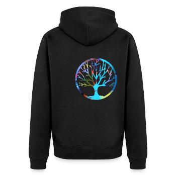 Arbre de vie,Arbre de vie,Graffiti,Peinture - Veste à capuche bio Premium Unisexe - noir - Dos - Nico (187cm)