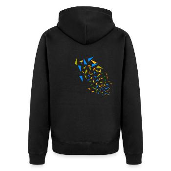 Colorful, abstract, retro, pattern, graphic - Unisex Premium Organic Zip Hoodie - black - Back - Nico (187cm)