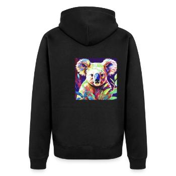 Koala, koala ours, illustration - Veste à capuche bio Premium Unisexe - noir - Dos - Nico (187cm)