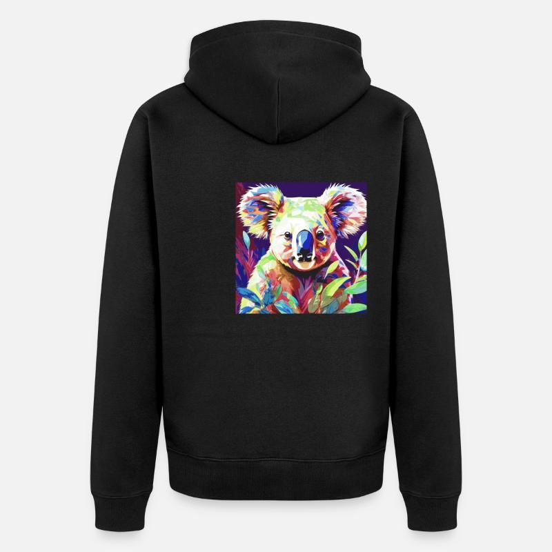 Koala, koala ours, illustration - Veste à capuche bio Premium Unisexe - noir