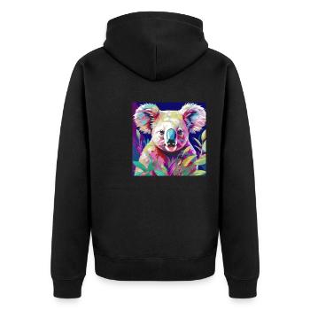 Koala, koalabär, illustration, bunt - Unisex Premium Bio Zip Hoodie - Schwarz - Hinten - Nico (187cm)