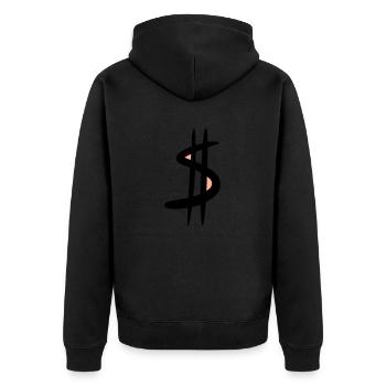Signe du dollar / $ Symbole du dollar, Dessin - Veste à capuche bio Premium Unisexe - noir - Dos - Nico (187cm)