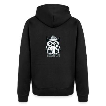 Hibou qui vous voit - Veste à capuche bio Premium Unisexe - noir - Dos - Nico (187cm)