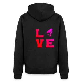 hydroptère femmes wingsurf wingfoil homme foilwing - Veste à capuche bio Premium Unisexe - noir - Dos - Nico (187cm)