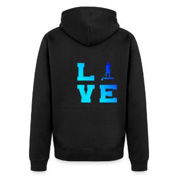 Herren Standup Paddling Damen Standup Paddle - Unisex Premium Bio Zip Hoodie - Schwarz - Hinten - Nico (187cm)