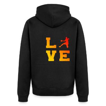 Handball Games Men Handball Handball Players - Unisex Premium Organic Zip Hoodie - black - Back - Nico (187cm)