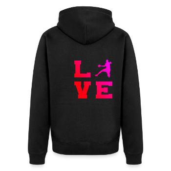 Joueurs de handball masculins Joueurs de handball Joueurs de handball Joueurs de handball - Veste à capuche bio Premium Unisexe - noir - Dos - Nico (187cm)