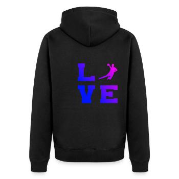 Joueurs de handball masculins Joueurs de handball - Veste à capuche bio Premium Unisexe - noir - Dos - Nico (187cm)