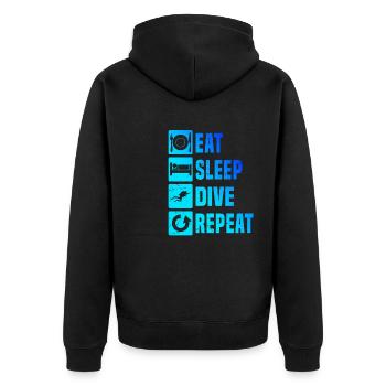 Diver Taucher Scuba Tauchen Scuba Diver - Unisex Premium Bio Zip Hoodie - Schwarz - Hinten - Nico (187cm)