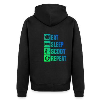 Stunt Scooter Scooter Scooter Ladies Stunt Roll - Unisex Premium Organic Zip Hoodie - black - Back - Nico (187cm)