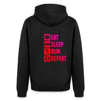 Fitness Course à pied Hommes Course de Jogging Femmes - Veste à capuche bio Premium Unisexe - noir - Dos - Nico (187cm)