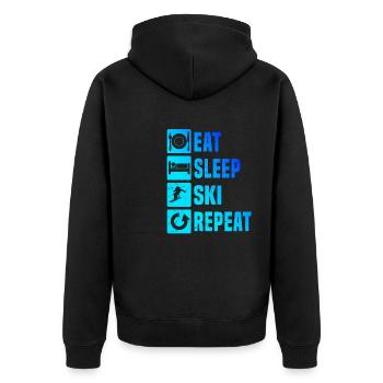 Skifahrer Skifahren Damen Freestyle Skifahrer - Unisex Premium Bio Zip Hoodie - Schwarz - Hinten - Nico (187cm)