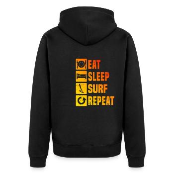 Surfer Surfing Windsurf Men Women Windsurfer - Unisex Premium Organic Zip Hoodie - black - Back - Nico (187cm)