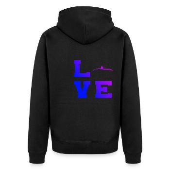 Damen Rowing Herren Ruderer Rudern - Unisex Premium Bio Zip Hoodie - Schwarz - Hinten - Nico (187cm)