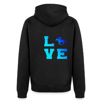 CSO Equitation Cavalier Dressage Course Equitation - Veste à capuche bio Premium Unisexe - noir - Dos - Nico (187cm)
