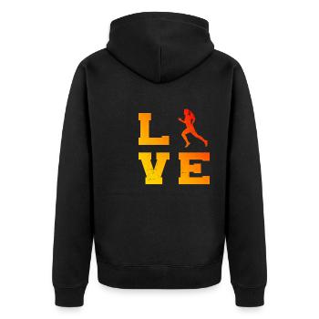 Hommes Jogging Jogging Course Course Femmes - Veste à capuche bio Premium Unisexe - noir - Dos - Nico (187cm)