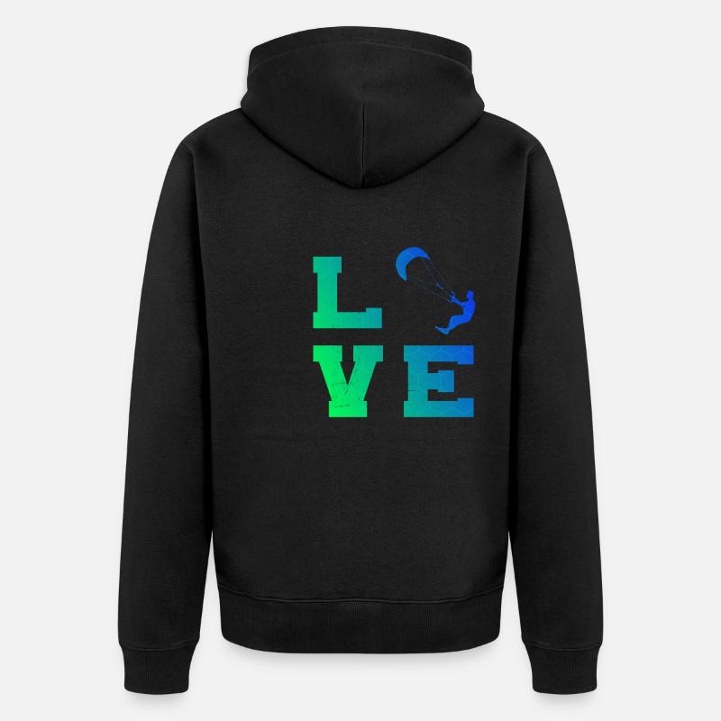 Kitesurf Femmes Kite Kitesurf Hommes - Veste à capuche bio Premium Unisexe - noir