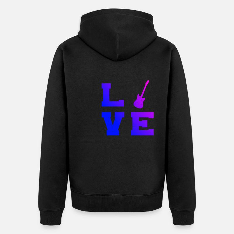 Guitariste Guitariste Hommes - Veste à capuche bio Premium Unisexe - noir