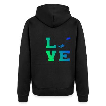 Men's Kite Kite Kitesurfing Women Kitesurfing - Unisex Premium Organic Zip Hoodie - black - Back - Nico (187cm)