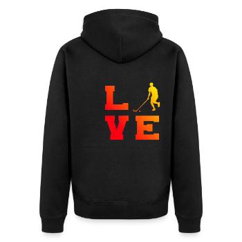 Innebandy Floorball Hommes Salibandy Femmes - Veste à capuche bio Premium Unisexe - noir - Dos - Nico (187cm)