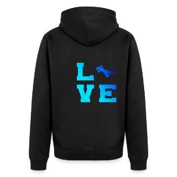 Men's Football Footballer Football Player - Unisex Premium Organic Zip Hoodie - black - Back - Nico (187cm)